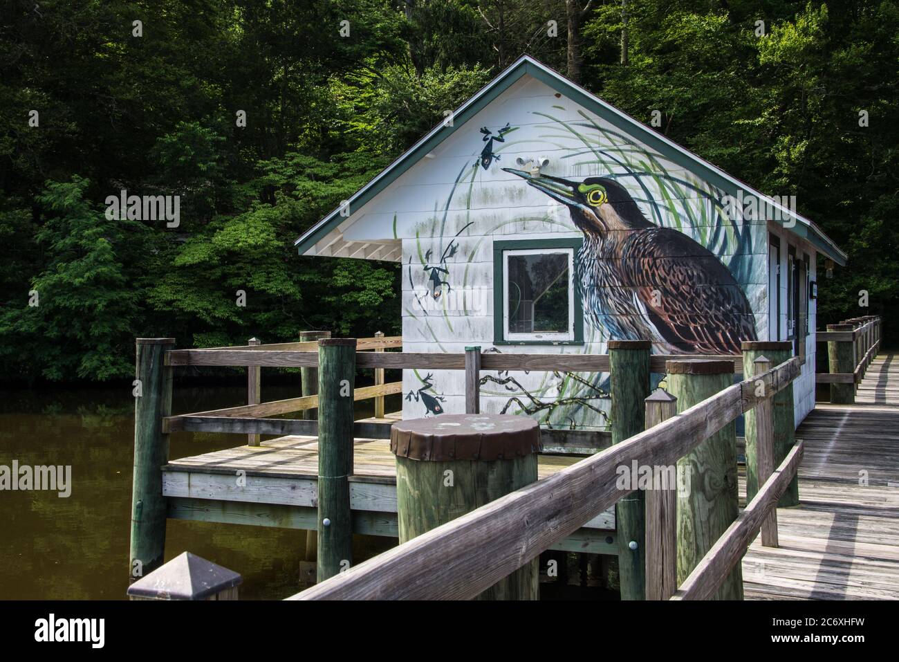 Waterman`s Shanty at Pickering Creek Audubon Center, Talbot County, Maryland Stock Photo